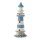 Deko Leuchtturm aus Kiefernholz mit Jute und Muscheln H: 28cm, Maritim im Shabby Look - maritime Dekoration