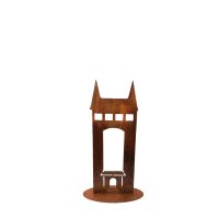 Dekofigur Schönbergturm Pfullingen im Rost Design, H: 25 cm, Rostfigur, Gartendeko, Terassendeko, Metalldeko