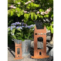 Dekofigur Schönbergturm Pfullingen im Rost Design, H: 25 cm, Rostfigur, Gartendeko, Terassendeko, Metalldeko