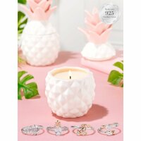 Duftkerze Ananas Pineapple mit Überraschungs Ring von Charmed Aroma, Kerze mit Schmuck Gr. 8 / L (57/58)