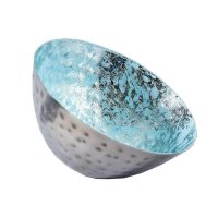 Schwimmschale rund silber/blau D:12,5cm - Schwimmkerzen,...