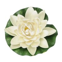 Seerose für Schwimmschale creme D:16cm, als Teich Deko, Deko für Vogeltränke etc. - Schwimmblüte, Schwimmkerzen