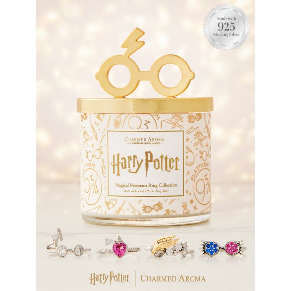 Harry Potter Magical Moments Duftkerze mit Ring von Charmed Aroma Gr. 8 /L (Gr. 57/58)