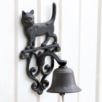 Glocke Katze aus Gusseisen für Wandmontage, antik...