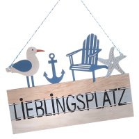 Deko Schild Lieblingsplatz Maritim - Holzschild, Wandbild...