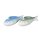 Fische blau, grün 10 cm aus Porzellan schwimmend 2er Set für Schwimmschale, als Teich Deko, Deko für Vogeltränke etc. - Fisch, Schwimmtiere