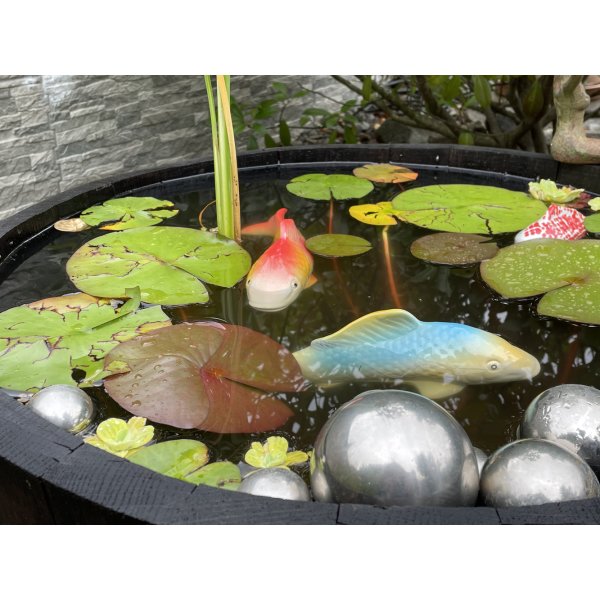 Koi Karpfen 16 cm aus Porzellan schwimmend 2er Set fr Schwimmschale, als Teich Deko, Deko fr Vogeltrnke etc. - Fische, Schwimmtiere