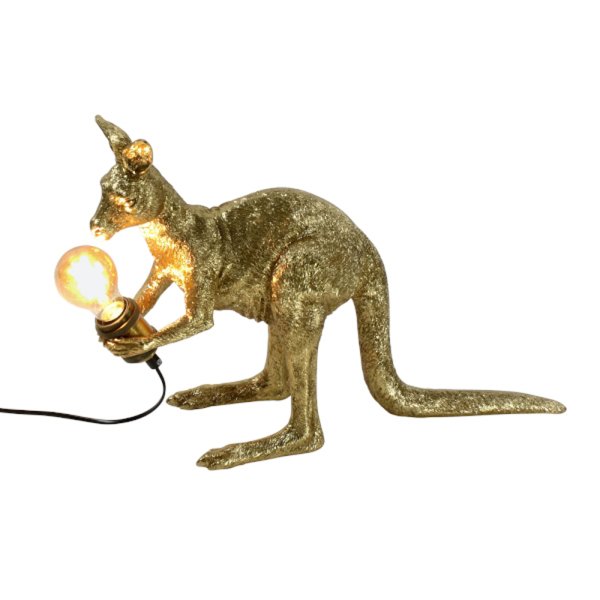 Tischleuchte Lampe Känguru Skippie gold, Tischlampe, Dekoleuchte, Deko Lampe gold