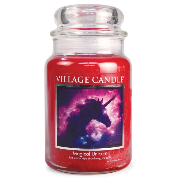 Village Candle Duftkerze im Glas (groß) Magical Unicorn - Tradition Jar - Kerze mit 2-Docht Technologie