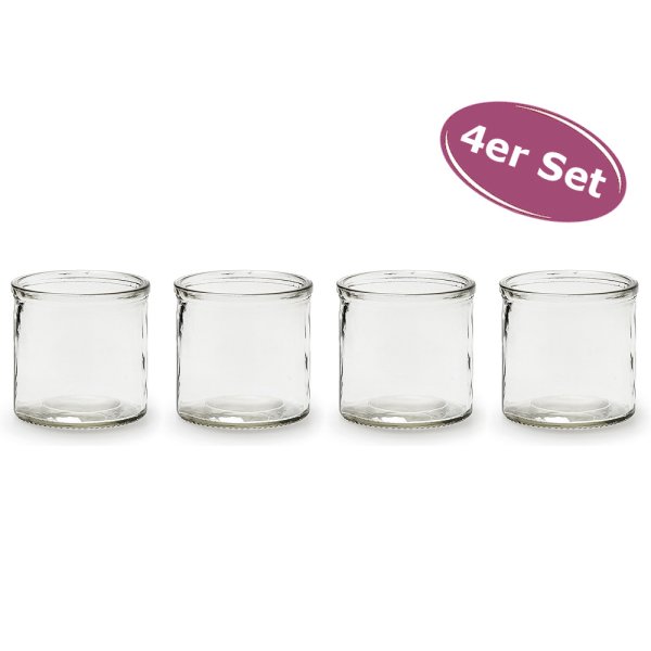 4er Set Klarglas Teelichthalter / Pflanzgefäß "Vuelta" - Vase, Tischdekoration