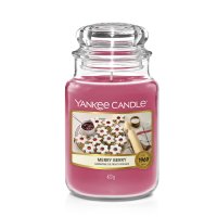 Yankee Candle Duftkerze im Glas (groß) MERRY BERRY (Linzer Kekse) - Kerze mit Brenndauer bis zu 150 Stunden