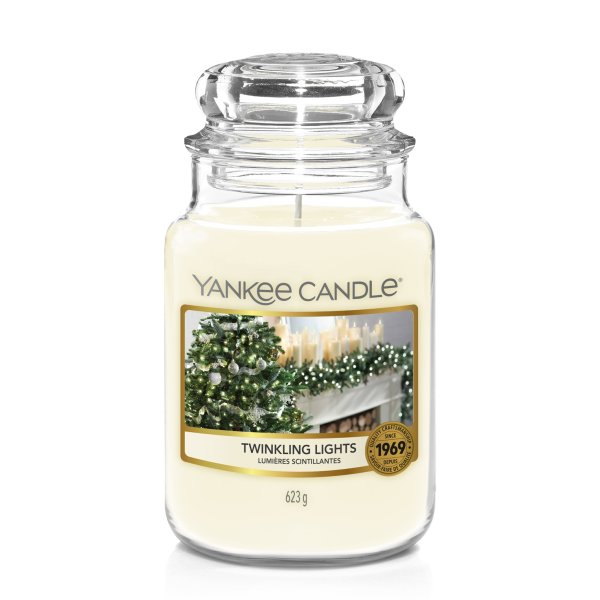 Yankee Candle Duftkerze im Glas (groß) TWINKLING LIGHTS - Kerze mit Brenndauer bis zu 150 Stunden