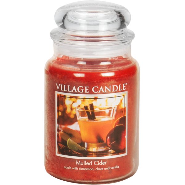 Village Candle Duftkerze im Glas (groß) Mulled Cider - Tradition Jar - Kerze mit 2-Docht Technologie