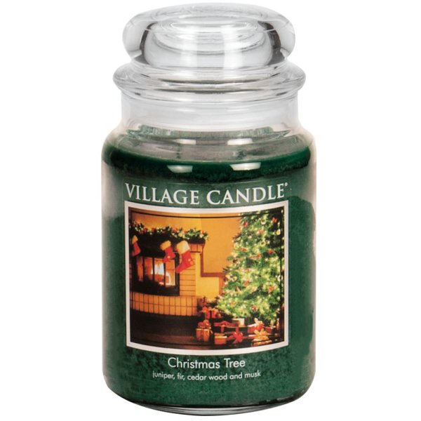 Village Candle Duftkerze im Glas (groß) Christmas Tree - Tradition Jar - Kerze mit 2-Docht Technologie