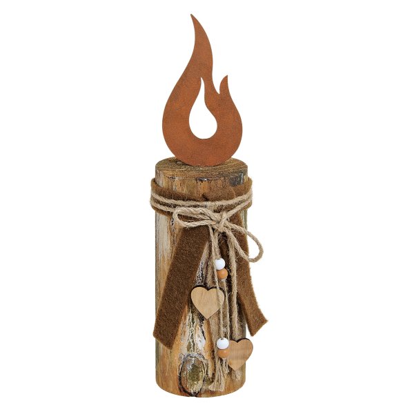 Rost Flamme auf Holz, H: 35 cm, Rostdeko, Rost Flamme, Kerzenflamme, Kerze, Deko Weihnachten, Advent