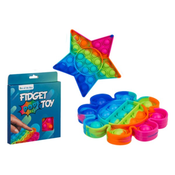 Fidget Pop Toy Rainbow 2er Set, Stern und Blume - Kindergeburtstag, Mitgebsel, Spaß, Antistress Spielzeug, Pop It, PopIt, Bubble Popper