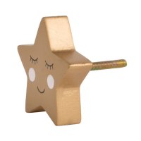 Möbelknopf Stern, 2er Set - Schubladenknopf Babyzimmer Kinderzimmer, Möbelknauf, Möbelgriff, Süße Träume
