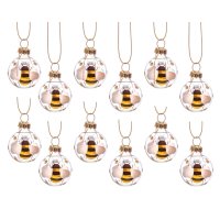 Baumschmuck Biene in Kugel 12er Set -  Geschenk für...