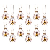 Baumschmuck Biene in Kugel 12er Set -  Geschenk für...