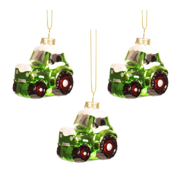 Baumschmuck Traktor 3er Set - Baumkugel für Landwirte, Weihnachtsdeko, Christbaumkugel, Trecker, Bauernhof