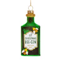 Baumschmuck grüne Gin Flasche mit Biene - LET CHRISTMAS...