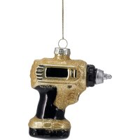 Baumschmuck Werkzeug 5er Set (Akkubohrer, Säge, Hammer, Pinsel, Maßband ) - Baumdeko für Männer und Handwerker, Weihnachtsdeko, Christbaumschmuck, Weihnachten