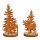 Hirsch und Burg im Wald auf Holzscheibe (2er Set) im Rost Design, Deko Fensterbank, Advent, Weihnachten