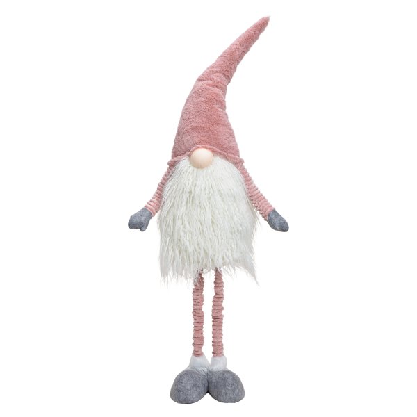 XXL Wichtel mit Teleskopbeinen (75-108 cm) pink/rosa - Weihnachts Deko, Weihnachtswichtel, Gnom, Advent, Weihnachten