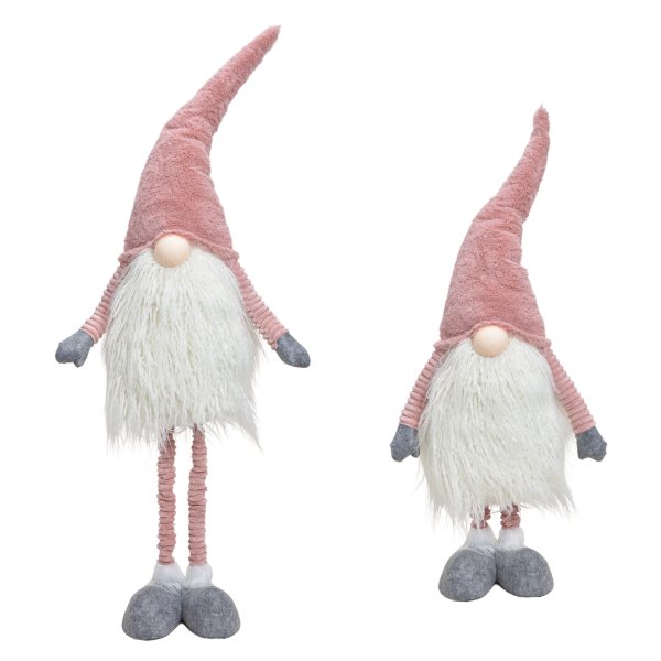 XXL Wichtel mit Teleskopbeinen (75-108 cm) pink/rosa - Weihnachts Deko, Weihnachtswichtel, Gnom, Advent, Weihnachten