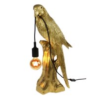 Tischleuchte Papagei Timmy Gold H: 61 cm - Lampe Papagei,...