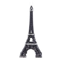 Baumschmuck Eiffelturm, Schwarz Glitzer - Paris -...