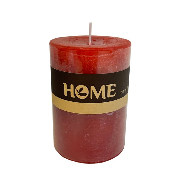 Stumpenkerze, durchgefärbt H: 9,5 cm, Kerze für Adventskranz (versch. Farben) Rot
