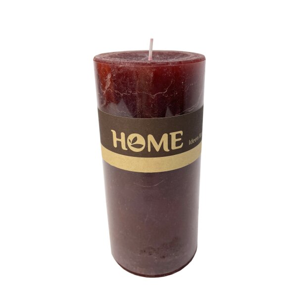 Stumpenkerze, durchgefärbt H: 14 cm, Kerze für Adventskranz (versch. Farben) Bordeaux