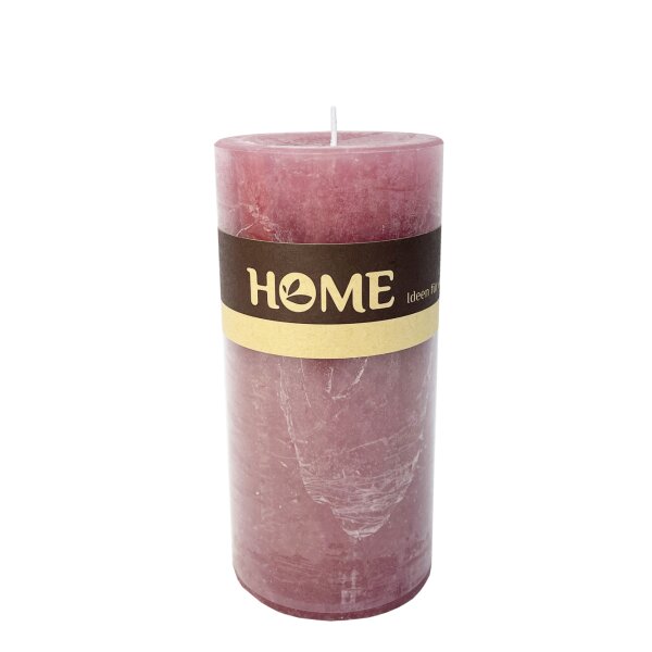 Stumpenkerze, durchgefärbt H: 14 cm, Kerze für Adventskranz (versch. Farben) Altrosa