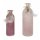 Vase Berry mit Federn (2 Set) rosa Glasvasen, H: 16/20 cm,  schöne, kleine Vase im Landhaus Stil zur Tischdekoration