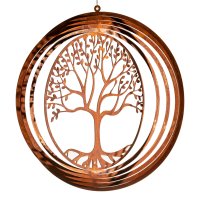 Windspiel Spirale Baum 26 cm im Rost Design - Garten...