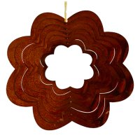 Windspiel Spirale Blume 25 cm im Rost Design - Garten...