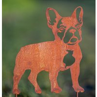 Gartenstecker Bulldogge im Rost Design - Rostfigur Hund...