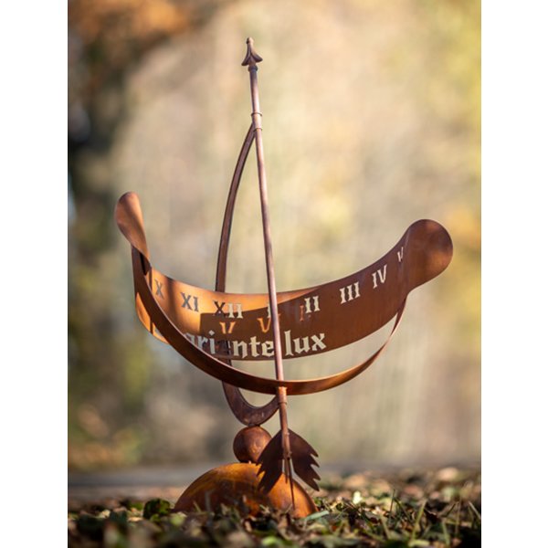 Grosse Sonnenuhr im Rost Design - Rostfigur für den Garten, Gartendeko, Terrassendeko, Edelrost