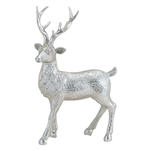 Silberner Hirsch, Deko Figur, Weihnachtsdekoration, festliche Dekoration
