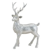 Hirsch, silber 21x14 cm - Deko Figur,...