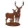 Rostfigur Hirschfamilie auf Platte - Rost Design Hirsch, Deko Fensterbank, Tür Deko