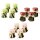 Stumpenkerze, durchgefärbt (4er Set) H: 7,5 cm, Kerze für Adventskranz (versch. Farben)