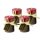 Stumpenkerze, durchgefärbt (4er Set) H: 7,5 cm, Kerze für Adventskranz (versch. Farben) Bordeaux