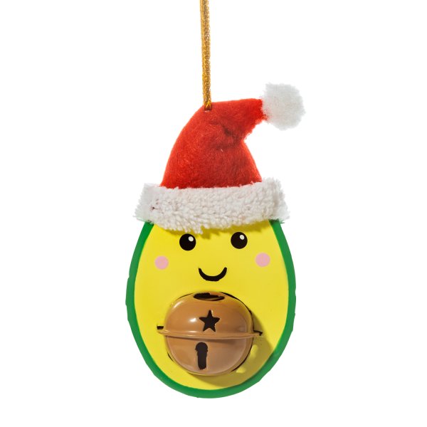 Baumschmuck Avocado mit Glocke - Weihnachten Baumkugel, Weihnachtsdeko, Christbaumkugel