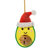 Baumschmuck Avocado mit Glocke - Weihnachten Baumkugel,...