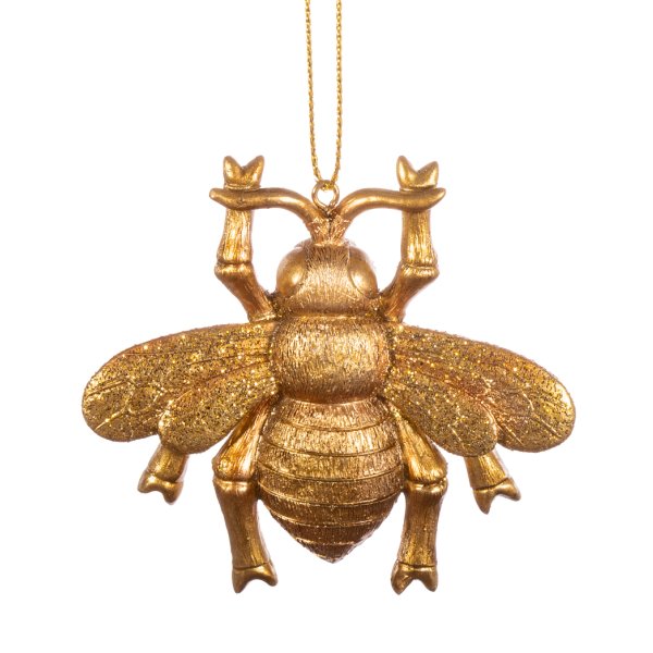 Baumschmuck Biene, gold -  Geschenk für Imker, Baumkugel, Weihnachtsdeko, Christbaumkugel