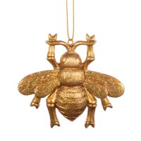 Baumschmuck Biene, gold -  Geschenk für Imker, Baumkugel,...