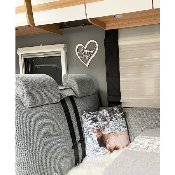 Happy Camper, wei - Schild fr Camping Liebhaber, Herz, Deko Wohnwagen, Wohnmobil