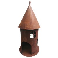 Windlicht Turm H: 42 cm im Rost Design - Rostfigur,...